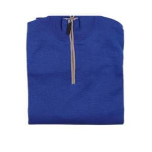 NEW HAGEN men's quarter zip in ocean/tan